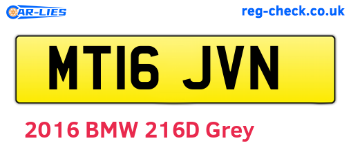MT16JVN are the vehicle registration plates.