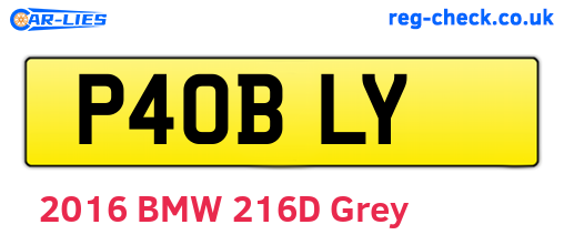 P40BLY are the vehicle registration plates.