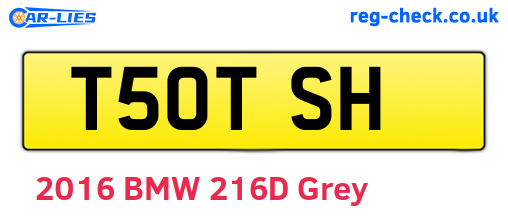 T50TSH are the vehicle registration plates.