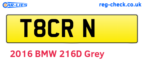 T8CRN are the vehicle registration plates.