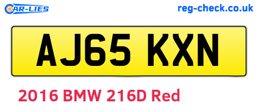 AJ65KXN are the vehicle registration plates.