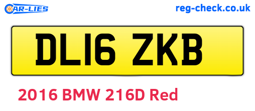 DL16ZKB are the vehicle registration plates.