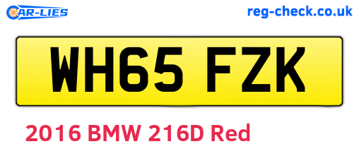 WH65FZK are the vehicle registration plates.