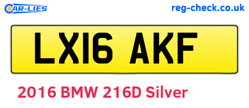 LX16AKF are the vehicle registration plates.