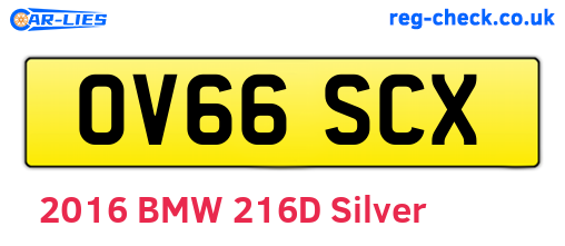OV66SCX are the vehicle registration plates.