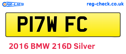 P17WFC are the vehicle registration plates.