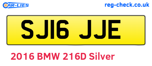 SJ16JJE are the vehicle registration plates.