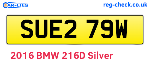 SUE279W are the vehicle registration plates.