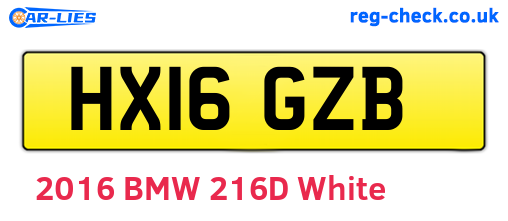 HX16GZB are the vehicle registration plates.