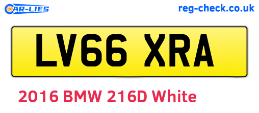 LV66XRA are the vehicle registration plates.