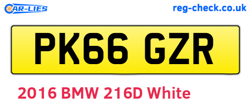 PK66GZR are the vehicle registration plates.