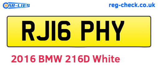 RJ16PHY are the vehicle registration plates.