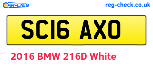 SC16AXO are the vehicle registration plates.