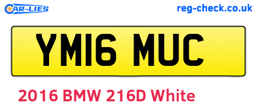 YM16MUC are the vehicle registration plates.