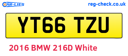YT66TZU are the vehicle registration plates.