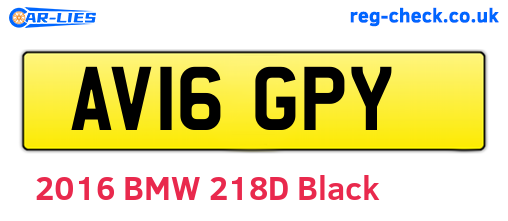 AV16GPY are the vehicle registration plates.