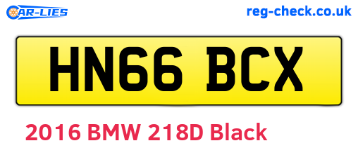 HN66BCX are the vehicle registration plates.