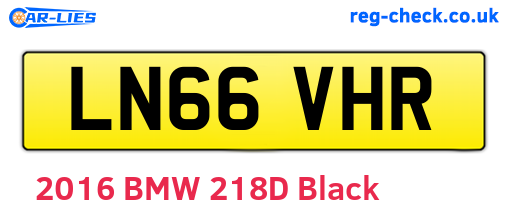 LN66VHR are the vehicle registration plates.
