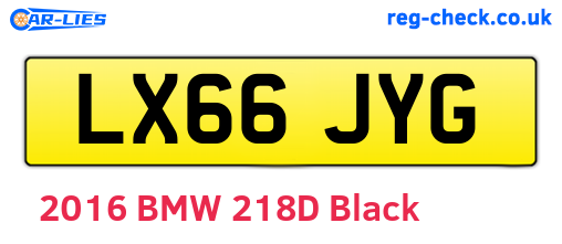 LX66JYG are the vehicle registration plates.