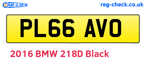PL66AVO are the vehicle registration plates.