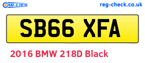 SB66XFA are the vehicle registration plates.