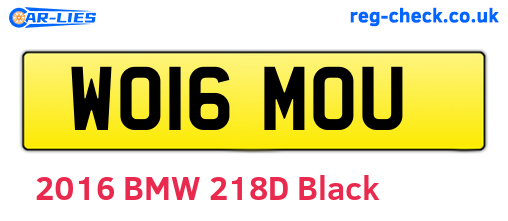 WO16MOU are the vehicle registration plates.