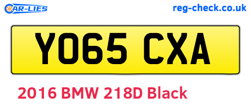 YO65CXA are the vehicle registration plates.