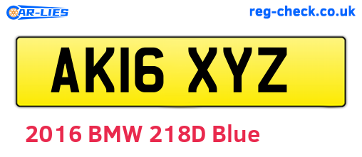 AK16XYZ are the vehicle registration plates.
