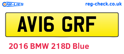 AV16GRF are the vehicle registration plates.
