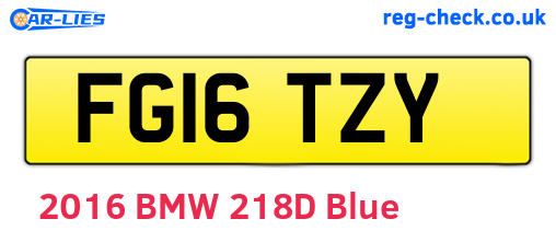 FG16TZY are the vehicle registration plates.
