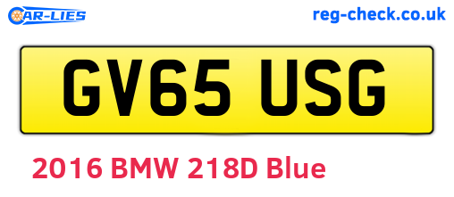 GV65USG are the vehicle registration plates.