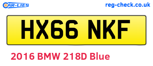 HX66NKF are the vehicle registration plates.