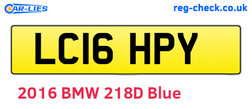 LC16HPY are the vehicle registration plates.