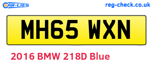 MH65WXN are the vehicle registration plates.