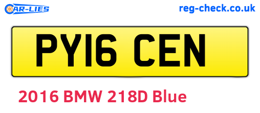 PY16CEN are the vehicle registration plates.