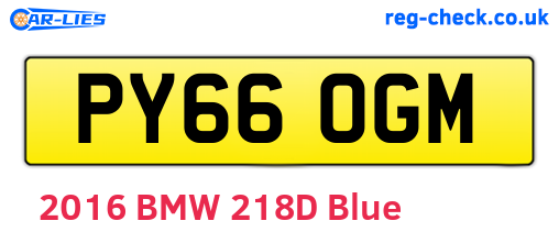PY66OGM are the vehicle registration plates.