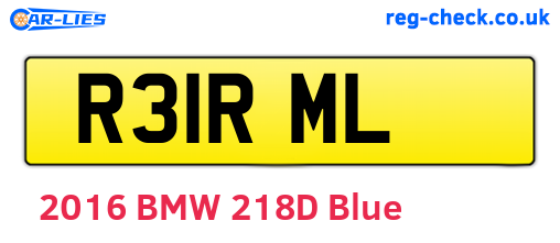 R31RML are the vehicle registration plates.