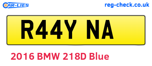 R44YNA are the vehicle registration plates.