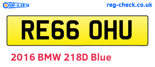 RE66OHU are the vehicle registration plates.