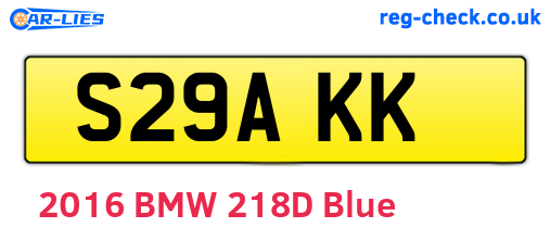 S29AKK are the vehicle registration plates.