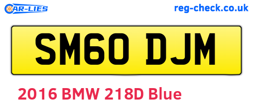 SM60DJM are the vehicle registration plates.