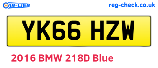 YK66HZW are the vehicle registration plates.