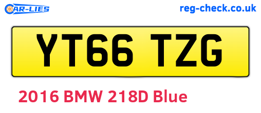 YT66TZG are the vehicle registration plates.
