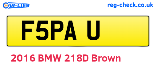 F5PAU are the vehicle registration plates.