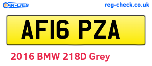 AF16PZA are the vehicle registration plates.