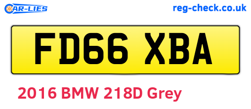 FD66XBA are the vehicle registration plates.