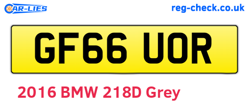 GF66UOR are the vehicle registration plates.