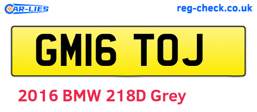 GM16TOJ are the vehicle registration plates.