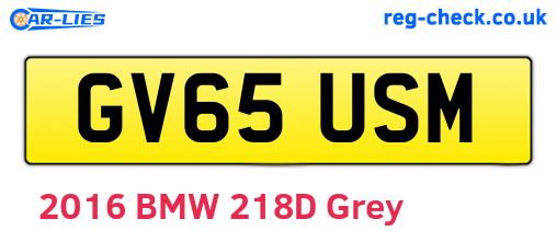 GV65USM are the vehicle registration plates.