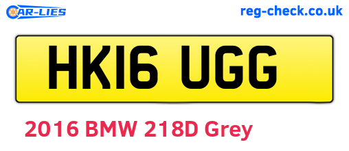 HK16UGG are the vehicle registration plates.